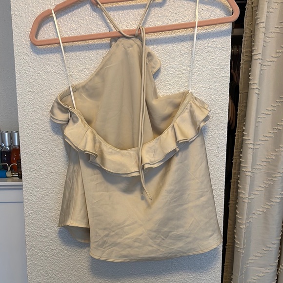 Astr Cream Ruffled Halter Tank Top - Picture 6 of 6